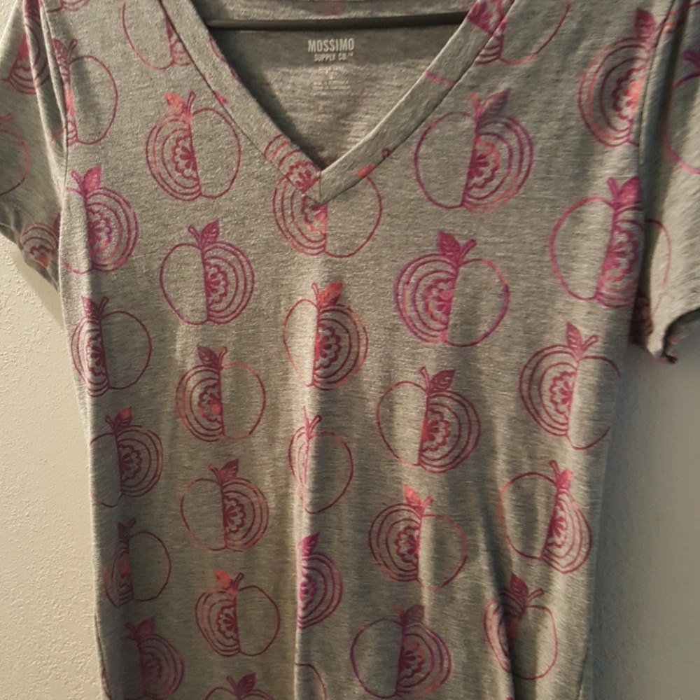Cute Grey and pink apples shirt mossimo